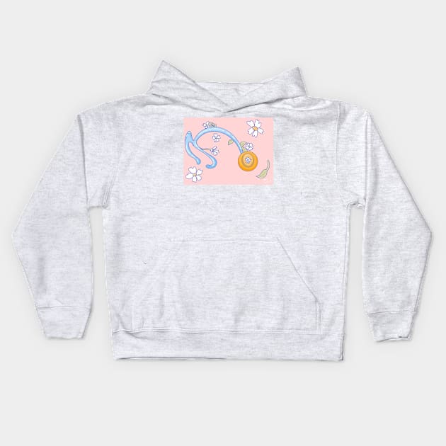 Flower Stethoscope Kids Hoodie by Thedisc0panda